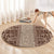 Hawaii Style Hibiscus and Tribal Element Fabric Patchwork Round Carpet Beige Version LT03 - Polynesian Pride