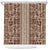 Hawaii Style Hibiscus and Tribal Element Fabric Patchwork Shower Curtain Beige Version LT03 Beige - Polynesian Pride