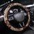 Hawaii Style Hibiscus and Tribal Element Fabric Patchwork Steering Wheel Cover Beige Version