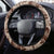 Hawaii Style Hibiscus and Tribal Element Fabric Patchwork Steering Wheel Cover Beige Version