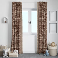 Hawaii Style Hibiscus and Tribal Element Fabric Patchwork Window Curtain Beige Version LT03 - Polynesian Pride