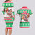 Hawaii Mele Kalikimaka Couples Matching Long Sleeve Bodycon Dress and Hawaiian Shirt Aloha Santa and Palm Tree Mix Kakau Pattern LT03 - Polynesian Pride