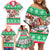 Hawaii Mele Kalikimaka Family Matching Off Shoulder Short Dress and Hawaiian Shirt Aloha Santa and Palm Tree Mix Kakau Pattern LT03 - Polynesian Pride