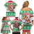 Hawaii Mele Kalikimaka Family Matching Off Shoulder Short Dress and Hawaiian Shirt Aloha Santa and Palm Tree Mix Kakau Pattern LT03 - Polynesian Pride