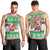 Hawaii Mele Kalikimaka Men Tank Top Aloha Santa and Palm Tree Mix Kakau Pattern LT03 - Polynesian Pride