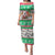 Hawaii Mele Kalikimaka Puletasi Aloha Santa and Palm Tree Mix Kakau Pattern LT03 Long Dress Green - Polynesian Pride