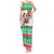 Hawaii Mele Kalikimaka Tank Maxi Dress Aloha Santa and Palm Tree Mix Kakau Pattern LT03 Women Green - Polynesian Pride