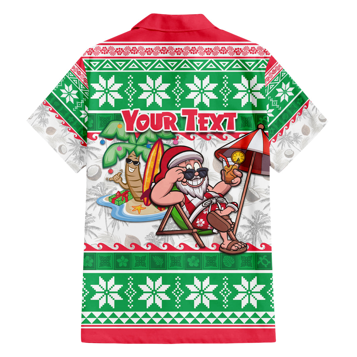 Custom Hawaii Mele Kalikimaka Family Matching Off Shoulder Short Dress and Hawaiian Shirt Aloha Santa and Palm Tree Mix Kakau Pattern LT03 - Polynesian Pride