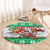 Custom Hawaii Mele Kalikimaka Round Carpet Aloha Santa and Palm Tree Mix Kakau Pattern LT03 - Polynesian Pride