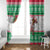 Custom Hawaii Mele Kalikimaka Window Curtain Aloha Santa and Palm Tree Mix Kakau Pattern LT03 - Polynesian Pride