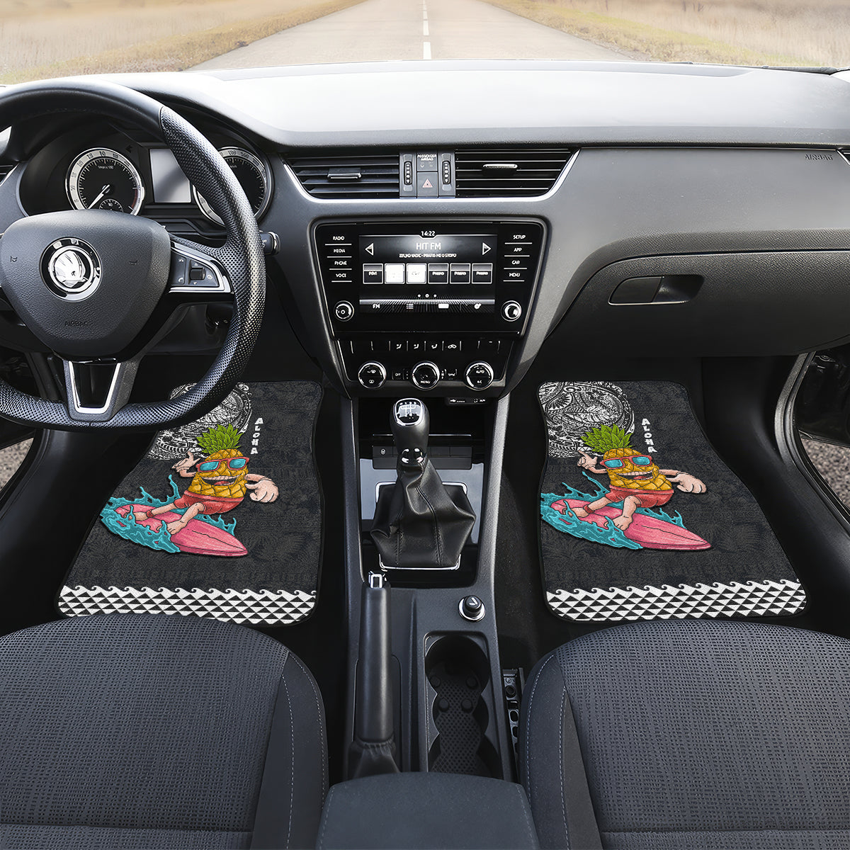 Hawaii Pineapple Surfing With Kakau Tribal Car Mats LT03 - Polynesian Pride