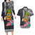 Hawaii Pineapple Surfing With Kakau Tribal Couples Matching Long Sleeve Bodycon Dress and Hawaiian Shirt LT03 Brown - Polynesian Pride