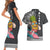 Hawaii Pineapple Surfing With Kakau Tribal Couples Matching Short Sleeve Bodycon Dress and Hawaiian Shirt LT03 - Polynesian Pride