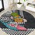 Hawaii Pineapple Surfing Kakau Tribal Personalised Round Carpet LT03 Brown - Polynesian Pride