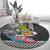 Hawaii Pineapple Surfing Kakau Tribal Personalised Round Carpet LT03 - Polynesian Pride