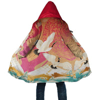 Hawaiian and Japanese Culture Together Cloak Kakau Art Tattoo with Cranes and Sakura Spring Vibe LT03 Unisex Multicolor - Polynesian Pride