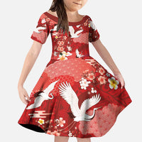 Hawaiian and Japanese Culture Together Family Matching Puletasi and Hawaiian Shirt Red Ohia Lehua Plumeria and Sakura Blooming - Polynesian Pride