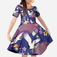 Hawaiian and Japanese Culture Together Family Matching Puletasi and Hawaiian Shirt Blue Ohia Lehua Plumeria and Sakura Blooming - Polynesian Pride