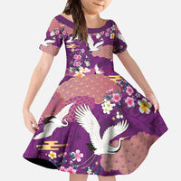 Hawaiian and Japanese Culture Together Family Matching Tank Maxi Dress and Hawaiian Shirt Purple Ohia Lehua Plumeria and Sakura Blooming - Polynesian Pride