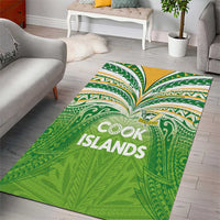 Cook Islands Rugby League Area Rug Tatau Tribal Motifs-Light Green Color - Polynesian Pride