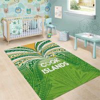 Cook Islands Rugby League Area Rug Tatau Tribal Motifs-Light Green Color - Polynesian Pride