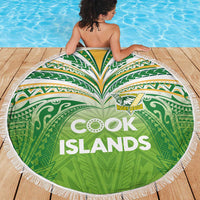 Cook Islands Rugby League Beach Blanket Tatau Tribal Motifs-Light Green Color - Polynesian Pride
