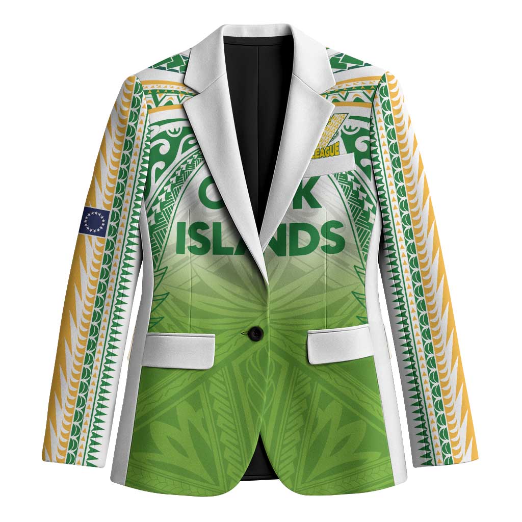 Custom Cook Islands Rugby League Blazer Tatau Tribal Motifs-Light Green Color - Polynesian Pride