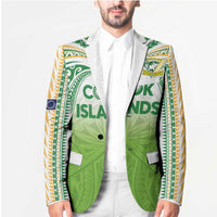 Custom Cook Islands Rugby League Blazer Tatau Tribal Motifs-Light Green Color - Polynesian Pride