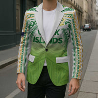 Custom Cook Islands Rugby League Blazer Tatau Tribal Motifs-Light Green Color - Polynesian Pride
