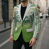 Custom Cook Islands Rugby League Blazer Tatau Tribal Motifs-Light Green Color - Polynesian Pride