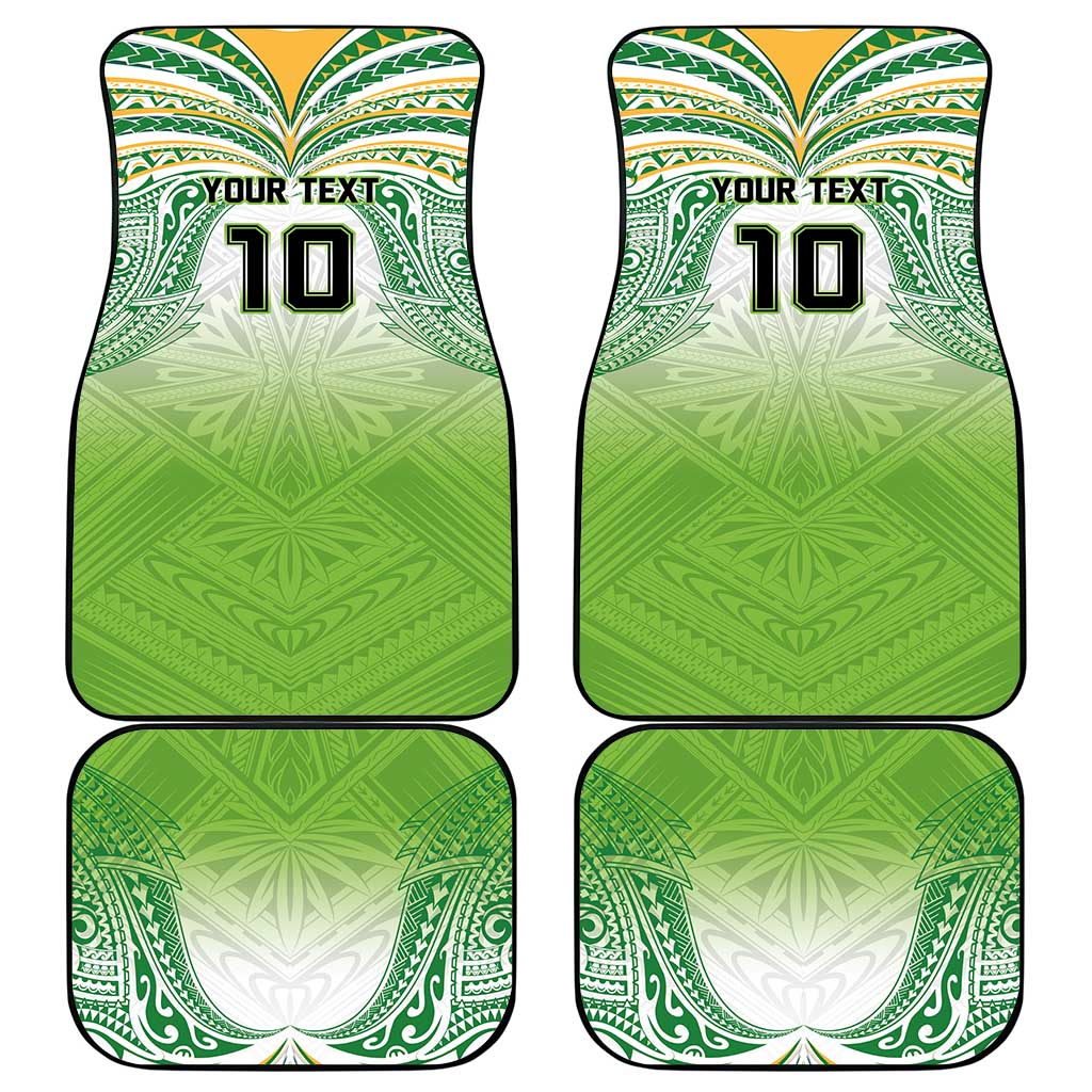 Custom Cook Islands Rugby League Car Mats Tatau Tribal Motifs-Light Green Color - Polynesian Pride