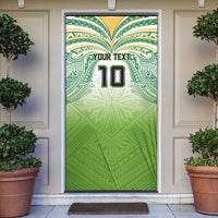 Custom Cook Islands Rugby League Door Cover Tatau Tribal Motifs-Light Green Color - Polynesian Pride