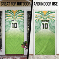 Custom Cook Islands Rugby League Door Cover Tatau Tribal Motifs-Light Green Color - Polynesian Pride