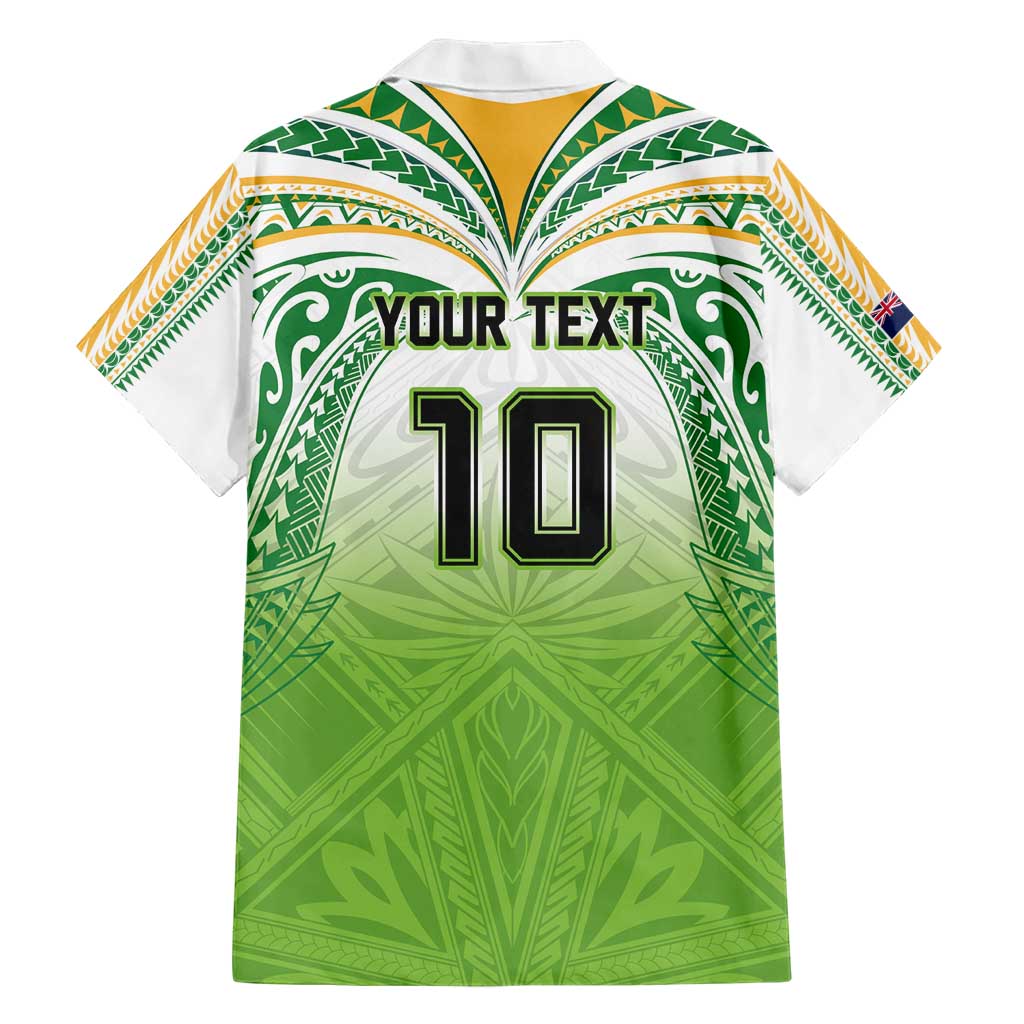 Custom Cook Islands Rugby League Hawaiian Shirt Tatau Tribal Motifs-Light Green Color - Polynesian Pride