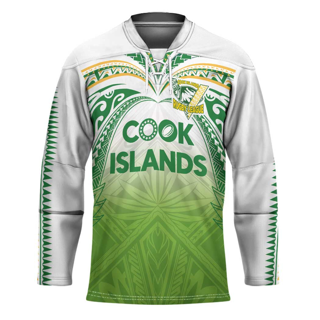Custom Cook Islands Rugby League Hockey Jersey Tatau Tribal Motifs-Light Green Color - Polynesian Pride