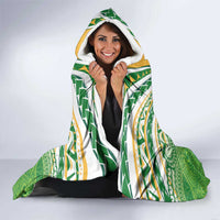 Cook Islands Rugby League Hooded Blanket Tatau Tribal Motifs-Light Green Color - Polynesian Pride