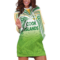 Custom Cook Islands Rugby League Hoodie Dress Tatau Tribal Motifs-Light Green Color - Polynesian Pride