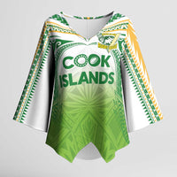 Custom Cook Islands Rugby League Kimono Sleeve Blouse Tatau Tribal Motifs-Light Green Color - Polynesian Pride