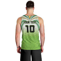 Custom Cook Islands Rugby League Men Tank Top Tatau Tribal Motifs-Light Green Color - Polynesian Pride