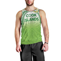 Custom Cook Islands Rugby League Men Tank Top Tatau Tribal Motifs-Light Green Color - Polynesian Pride