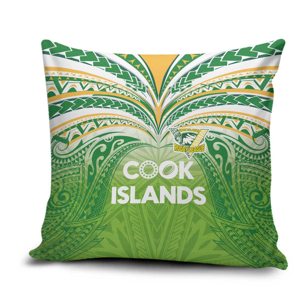 Cook Islands Rugby League Pillow Cover Tatau Tribal Motifs-Light Green Color - Polynesian Pride