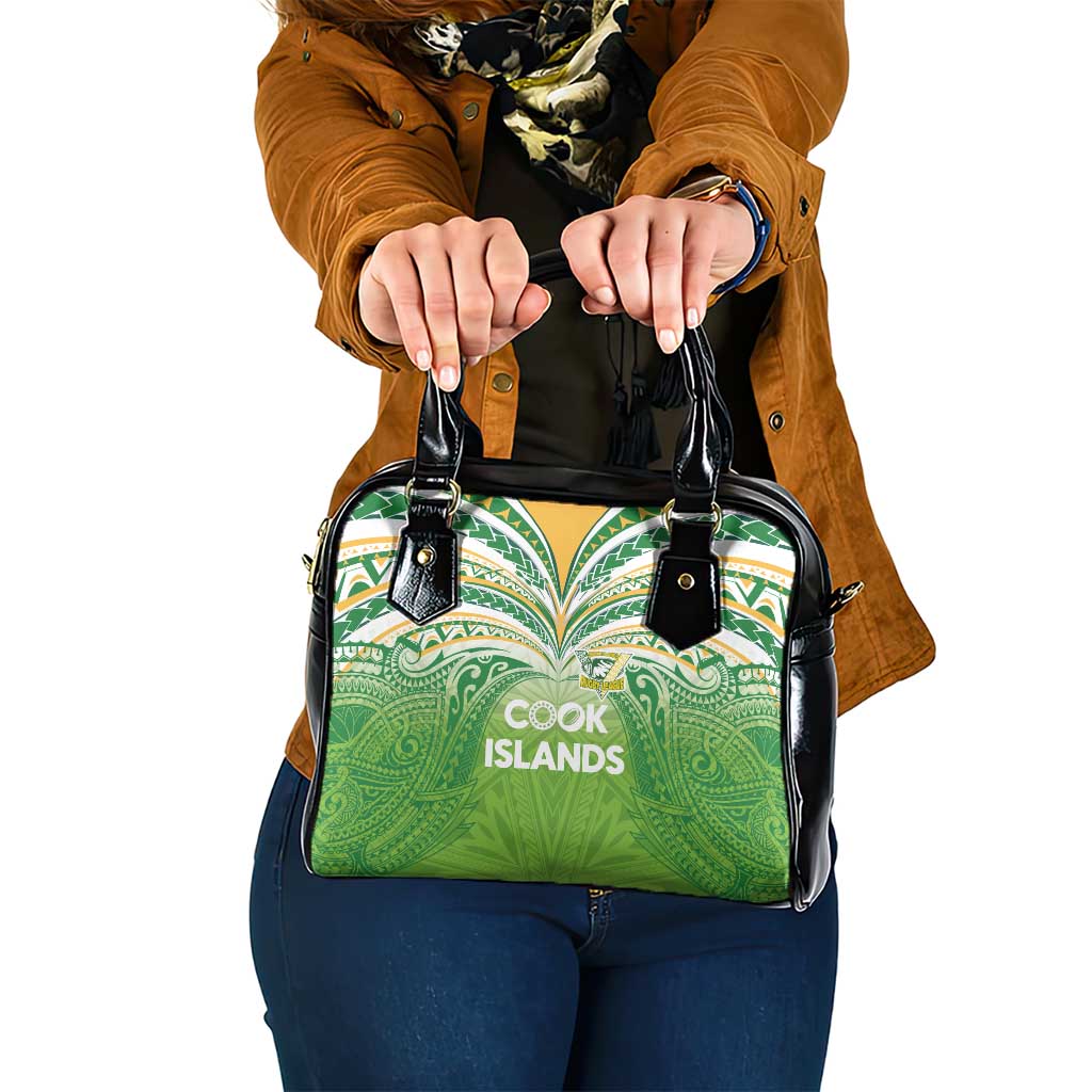 Cook Islands Rugby League Shoulder Handbag Tatau Tribal Motifs-Light Green Color - Polynesian Pride