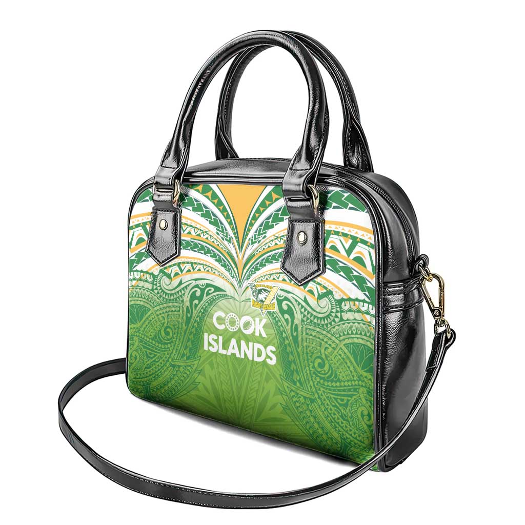 Cook Islands Rugby League Shoulder Handbag Tatau Tribal Motifs-Light Green Color - Polynesian Pride