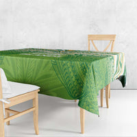 Cook Islands Rugby League Tablecloth Tatau Tribal Motifs-Light Green Color - Polynesian Pride