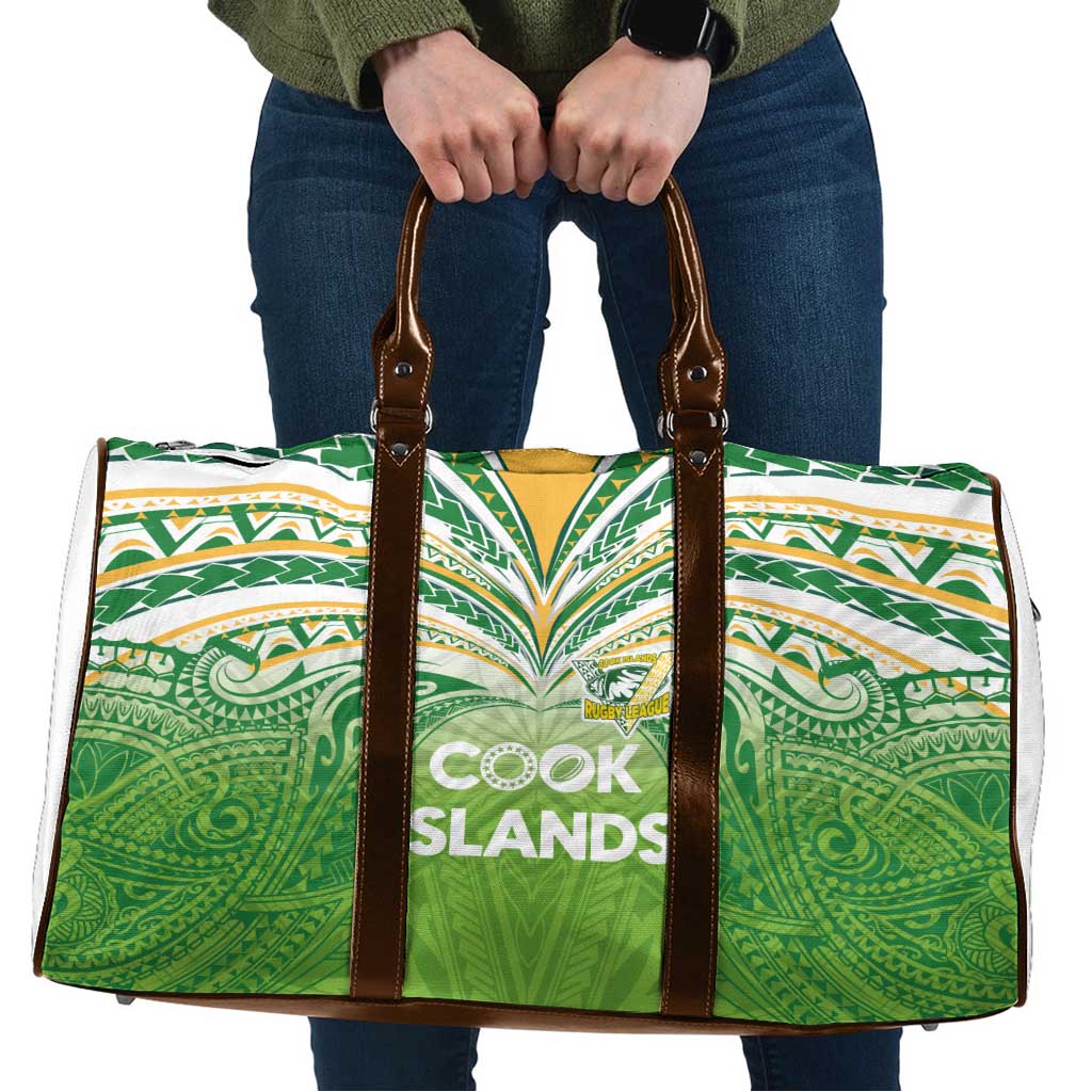 Cook Islands Rugby League Travel Bag Tatau Tribal Motifs-Light Green Color - Polynesian Pride