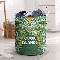 Cook Islands Rugby League Laundry Basket Tatau Tribal Motifs-Dark Green Color - Polynesian Pride