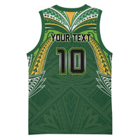 Custom Cook Islands Rugby League Basketball Jersey Tatau Tribal Motifs-Dark Green Color - Polynesian Pride