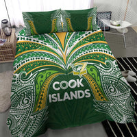 Cook Islands Rugby League Bedding Set Tatau Tribal Motifs-Dark Green Color - Polynesian Pride