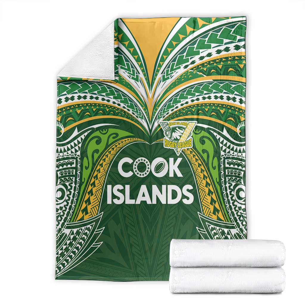 Cook Islands Rugby League Blanket Tatau Tribal Motifs-Dark Green Color - Polynesian Pride