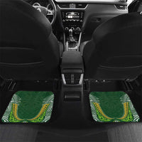 Custom Cook Islands Rugby League Car Mats Tatau Tribal Motifs-Dark Green Color - Polynesian Pride